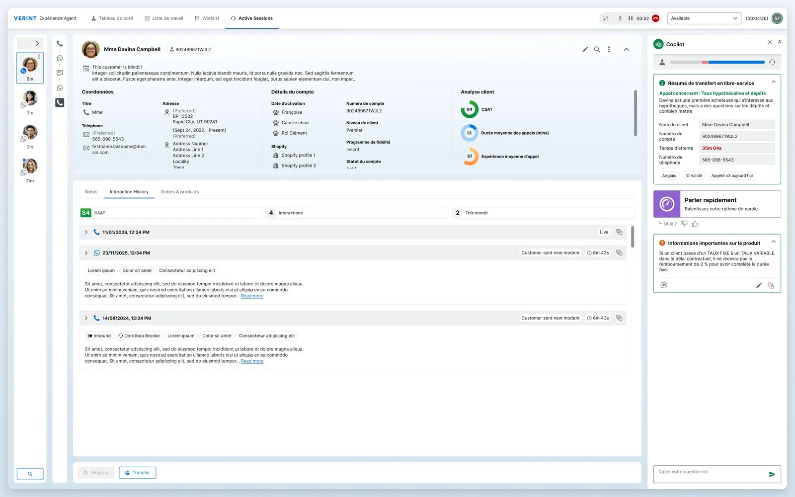 Verint Agent Copilot - real-time AI panel for contact center agents