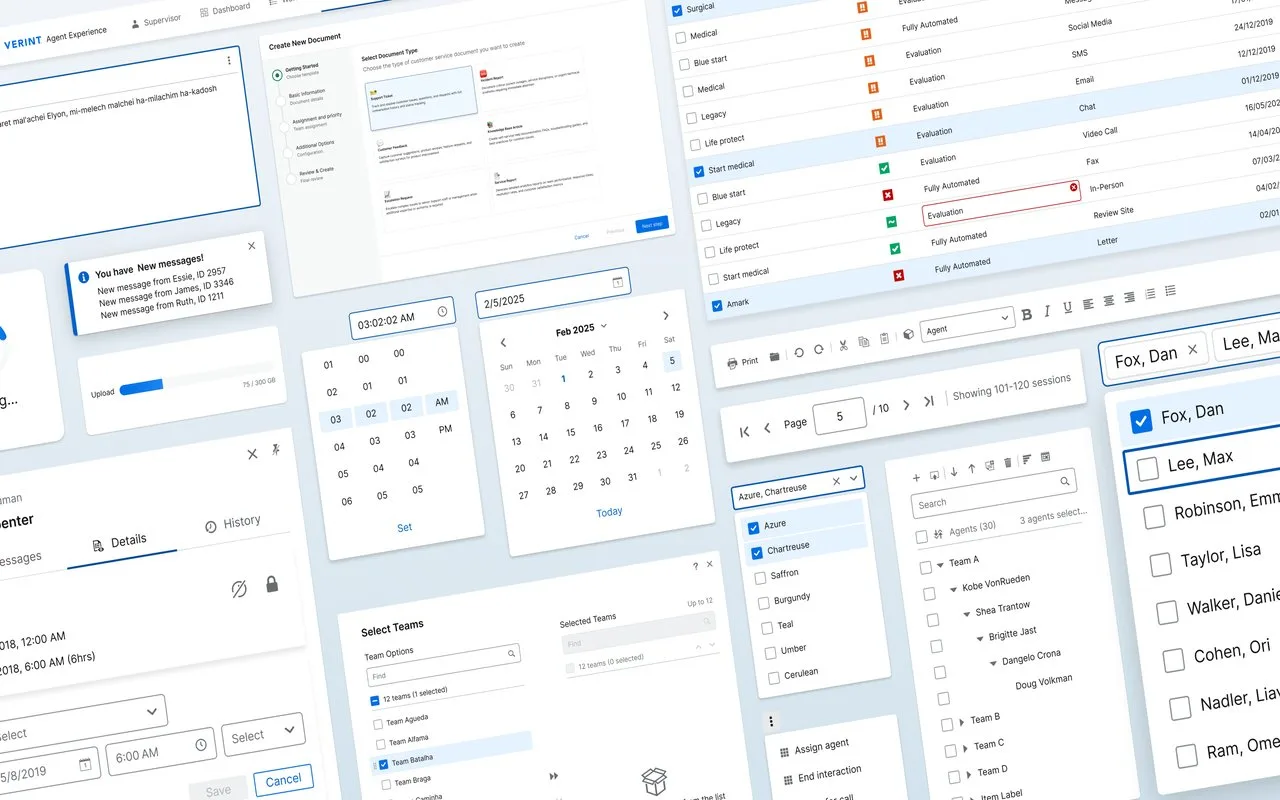 Verint LUX 2.0 Design System - component library overview