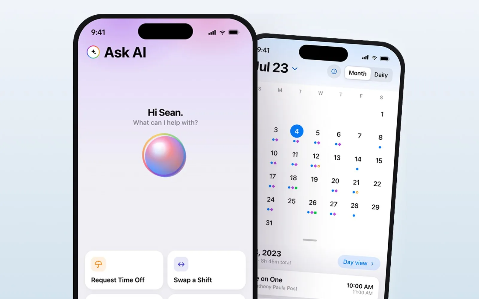 My Verint mobile app - AI assistant and schedule management for contact center employees